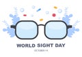 World Sight Day Background Vector Illustration Which is Commemorated Every Year for Where to Check Vision, Blindness on the Eyes