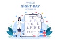 World Sight Day Background Vector Illustration Which is Commemorated Every Year for Where to Check Vision, Blindness on the Eyes