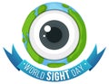 World Sight Day banner with an eye on earth globe Royalty Free Stock Photo
