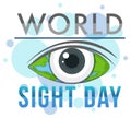World Sight Day banner with an eye on world map Royalty Free Stock Photo