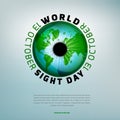 World sight day poster. Vertical vector illustration