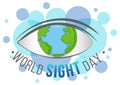 World Sight Day word logo with an earth eye Royalty Free Stock Photo