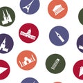 World sights seamless pattern. Famous monuments of world