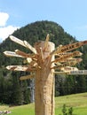 World signs in Dolomiti mountains Royalty Free Stock Photo