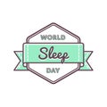 World sleep day greeting emblem