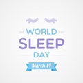 World Sleep Day. March 14. Vector illustration, flat design Royalty Free Stock Photo