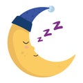 world sleep day moon cartoon Royalty Free Stock Photo