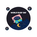 World sleep day vector illustration Royalty Free Stock Photo