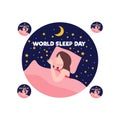 World sleep day vector illustration Royalty Free Stock Photo