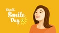 Woman smiling on World Smile Day. Royalty Free Stock Photo