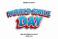 World smile day editable text effect comic style