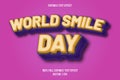 World smile day editable text effect comic style