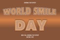 World smile day editable text effect brown color