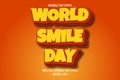 World smile day editable text effect retro style