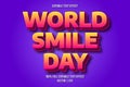 World smile day editable text effect retro style