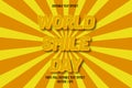World smile day editable text effect yellow and orange color