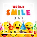 World Smile Day with emoji icons