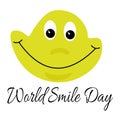 World Smile Day, idea for poster, banner or postcard, smiling face in yellow