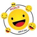 World Smile Day. Smile Icon Vector. happiness Symbol, smile face expression, vector illustration