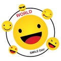 World Smile Day. Smile Icon Vector. happiness Symbol, smile face expression, vector illustration Royalty Free Stock Photo