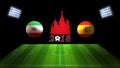 World Soccer Cup Match 2018 in Russia : Iran vs. Spain, in 3D