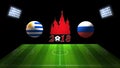 World Soccer Cup Match 2018 in Russia : Uruguay vs. Russia, in 3