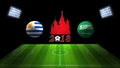 World Soccer Cup Match 2018 in Russia : Uruguay vs. Saudi Arabia