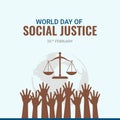 World Social Justice Day to promote social justice illustration banner