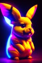 A yellow rabbit with large ears- Ai Generated Image.