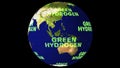 World south east asia map tiny mosaic with green hydrogen digital green text