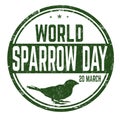 World sparrow day sign or stamp