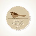 Vector illustration of World Sparrow Day stock image