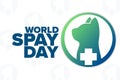 World Spay Day. Holiday concept. Template for background, banner, card, poster with text inscription. Vector EPS10 Royalty Free Stock Photo