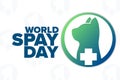 World Spay Day. Holiday concept. Template for background, banner, card, poster with text inscription. Vector EPS10