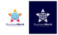 World Star logo vector template, Creative world logo design concepts