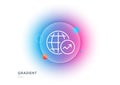 World Statistics line icon. Chart sign. Gradient blur button. Vector Royalty Free Stock Photo