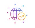 World Statistics line icon. Chart sign. Vector