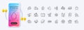 World statistics, No waterproof and Hypoallergenic tested line icons for web app. Pictogram icon Vector
