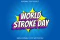 World Stroke Day With Comic Style Editable Text Effect