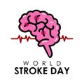 world stroke day post template vector