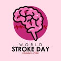 world stroke day poster template vector