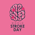 world stroke day poster template vector