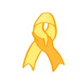 World suicide prevention day awareness and support ribbon in orange and yellow color