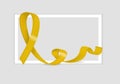 World Suicide Prevention Day with yellow awareness ribbon. Loop emblem in support of military military veterinarians