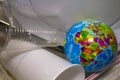 World surrounded by plastic trash. Plastic pollution concept Royalty Free Stock Photo