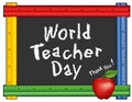 World Teacher Day, Ruler Frame, Apple