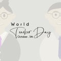 World Teacher Day typography Royalty Free Stock Photo