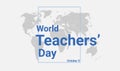 World Teachers Day holiday card. October 5 graphic poster