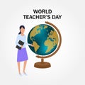 World Teachers` Day. Internatioanl holiday. Greeting card. Vector illustration. EPS 10