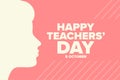 World Teachers Day. 5 October. Holiday concept. Template for background, banner, card, poster with text inscription